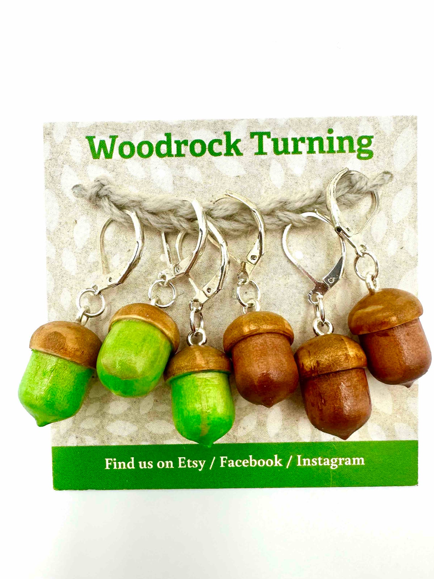 Woodrock Turning Acorn Stitch Markers 6 pk