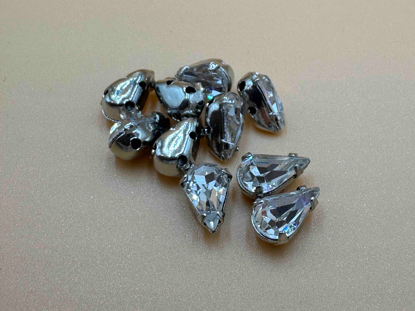 Swarovski Pear Set Crystal 4 Hole Sew On