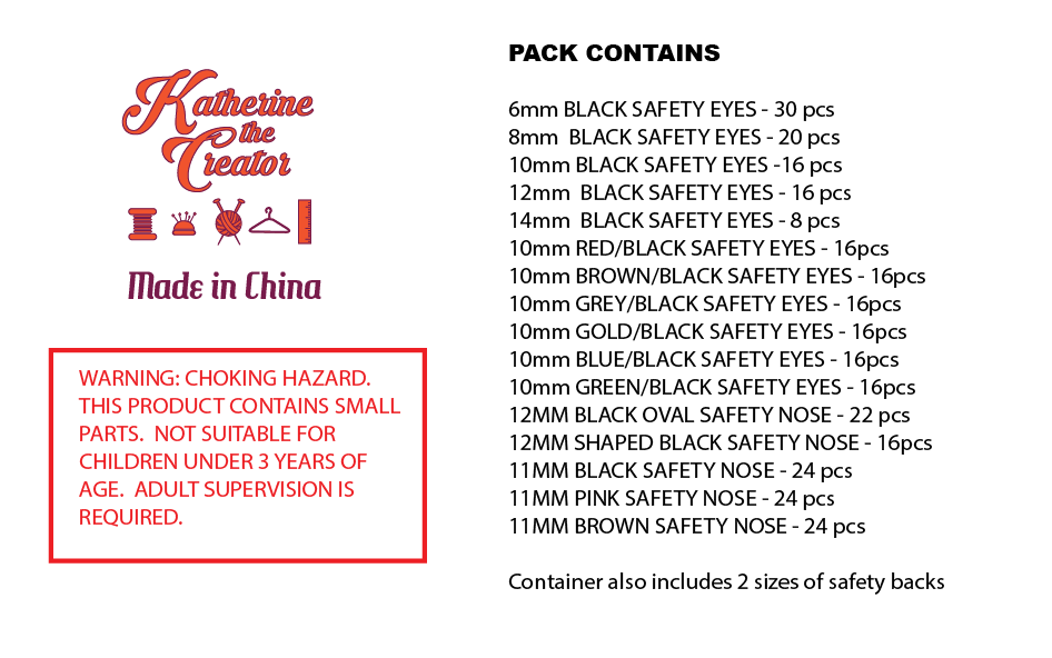 Toy Safety Eyes and Noses BULK PACK