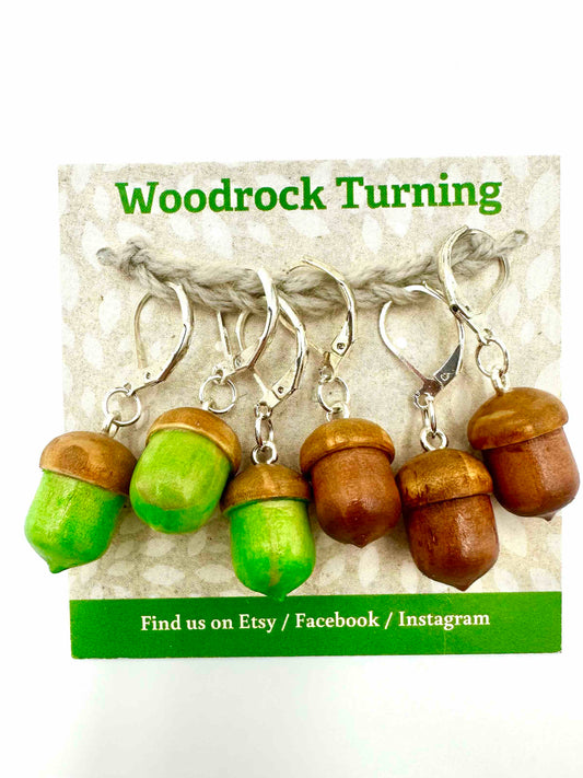 Woodrock Turning Acorn Stitch Markers 6 pk