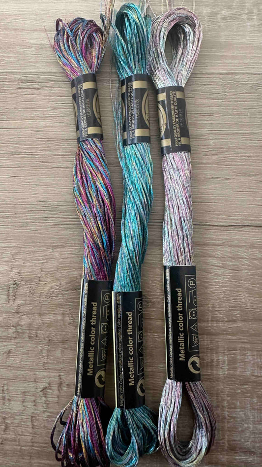 Metallic Embroidery Floss Veriegated