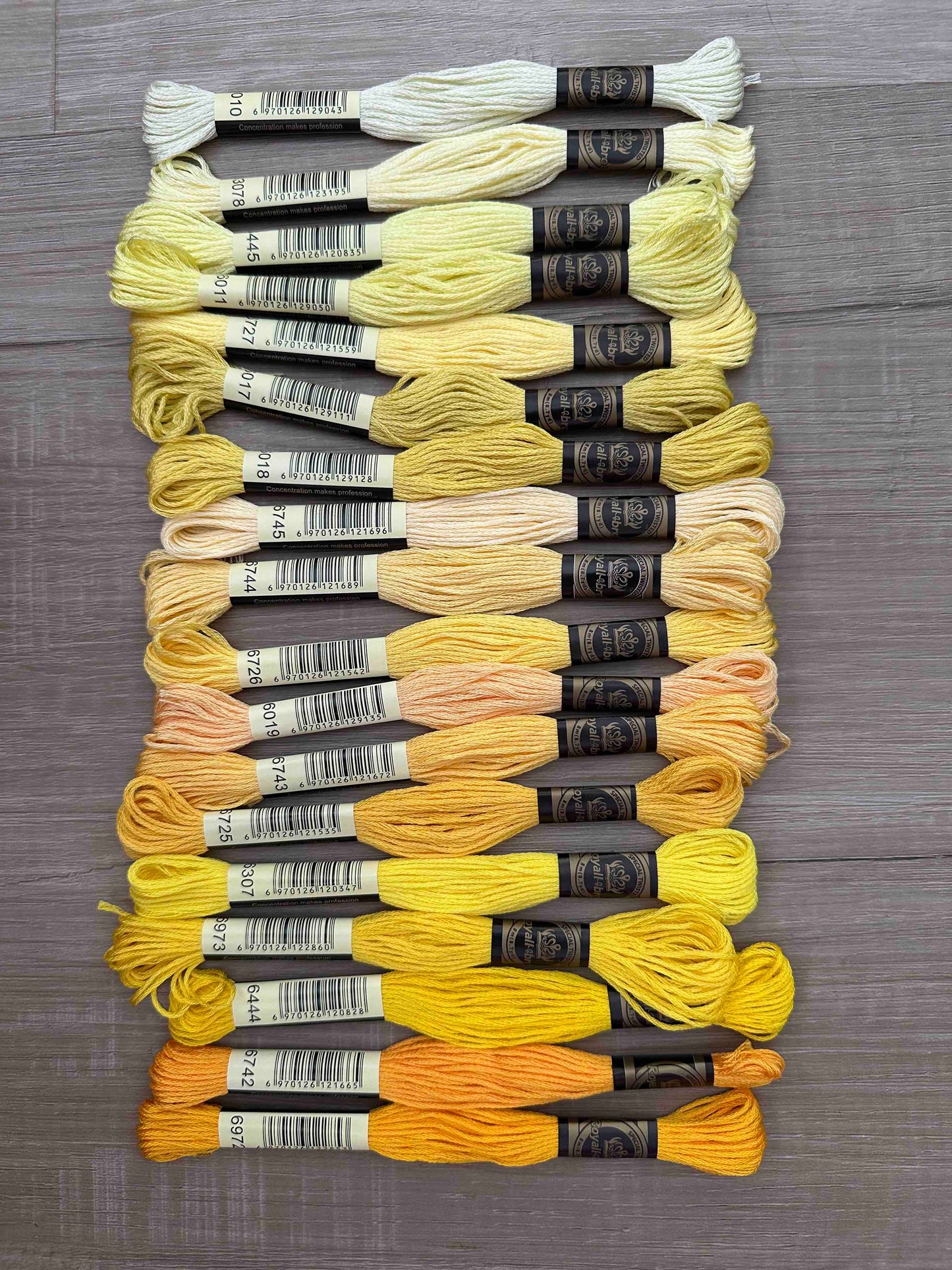 Embroidery Cotton Floss Yellow Tones