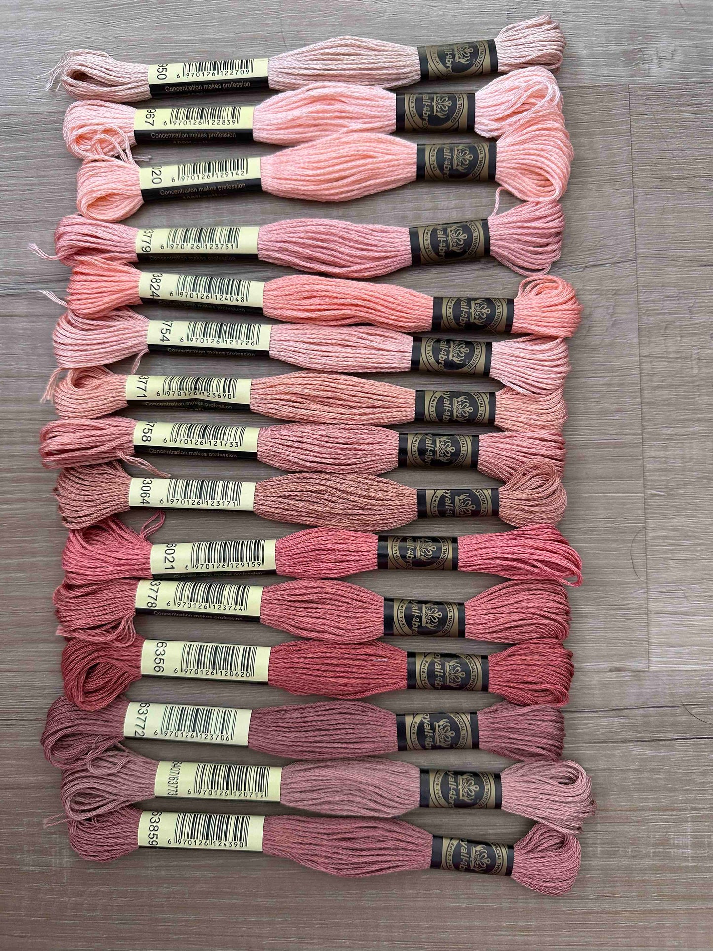 Embroidery Cotton Floss Dusty Pink Tones