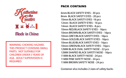 Toy Safety Eyes and Noses BULK PACK